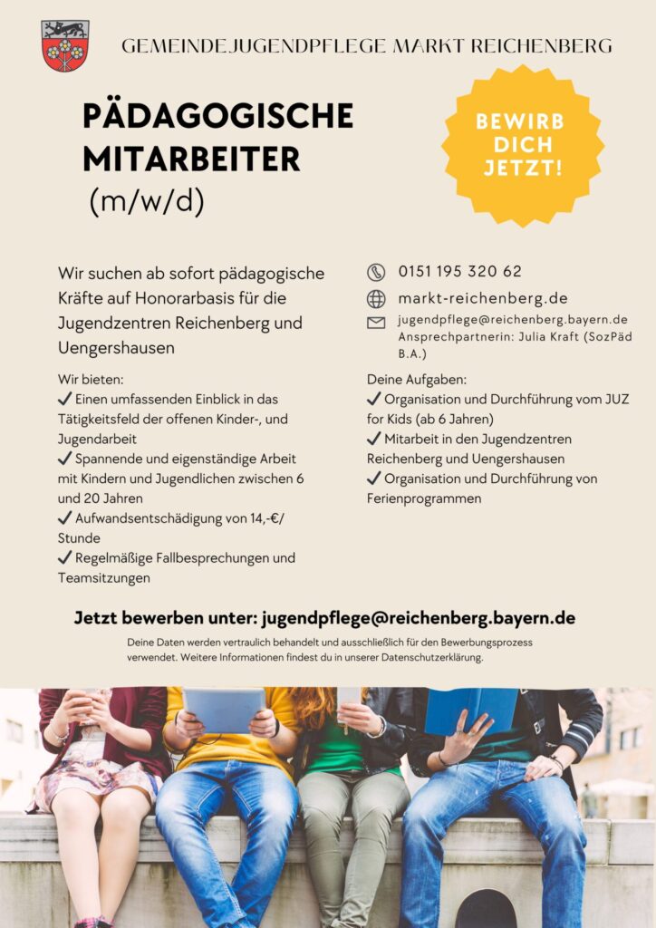 Ausschreibung pädagogische Mitarbeiter (m/w/d)